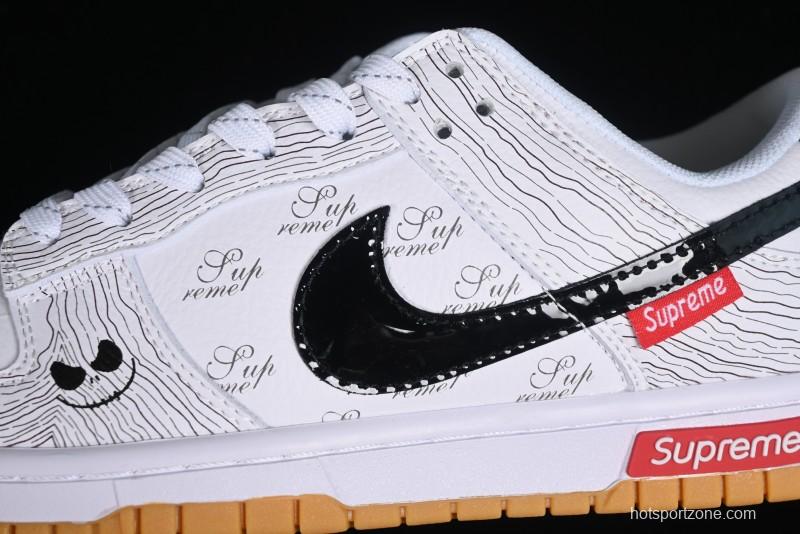 Supreme x Nike Dunk Low SB Casual Skate Shoes with Zoom Air Cushion - XD6188-034