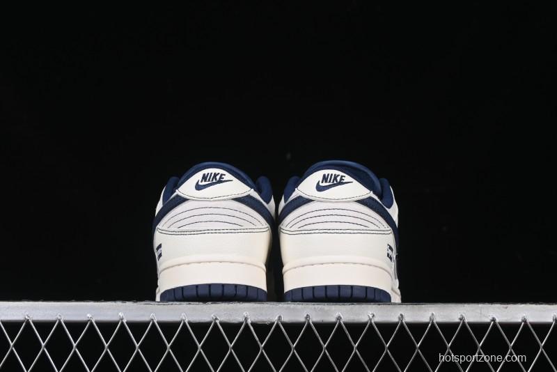Nike SB Dunk Low Supreme Collaboration - Light Blue Double Swoosh Anniversary Custom Low-Top Casual Skate Shoes - XX3168-301