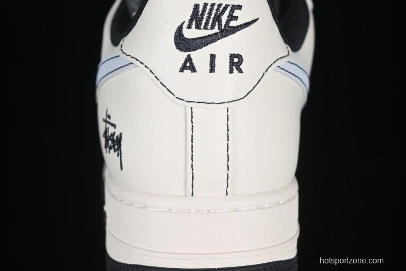 Nike Air Force 1 '07 Low Stussy Collaboration Embroidered Mini Swoosh Casual Sneakers - XZ6188-630
