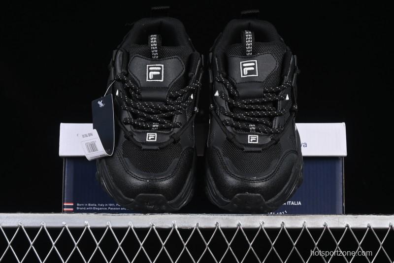 Fila Fusion Retro Mars Running Shoes with Lace-Up Design and Cushioned Sole - F12W422103FBK