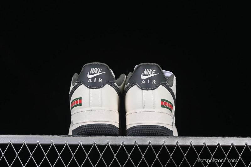 Nike Air Force 1 '07 Low Gucci Collaboration Beige Grey Pattern Low-Top Casual Sneakers - XZ6188-723