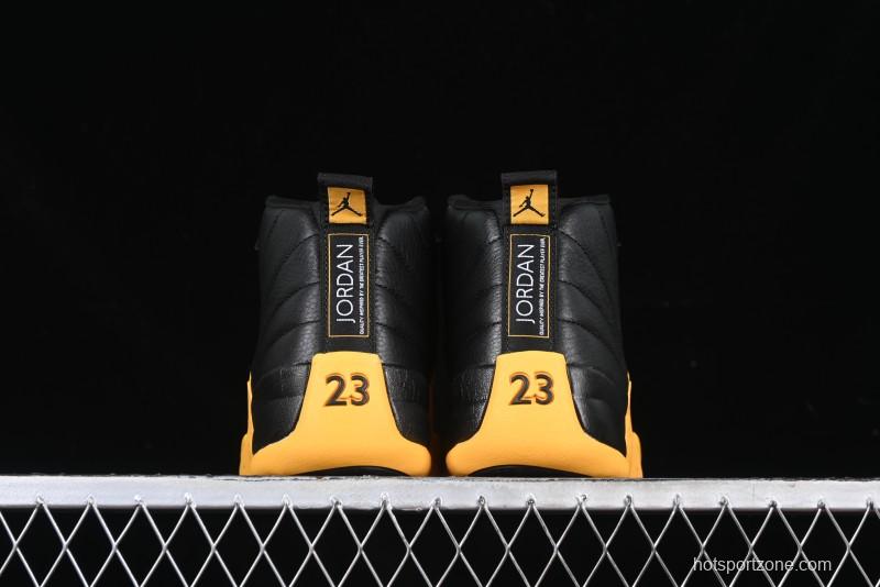 Nike Air Jordan 12 Retro Basketball Shoes in Black and Yellow - 130690-070