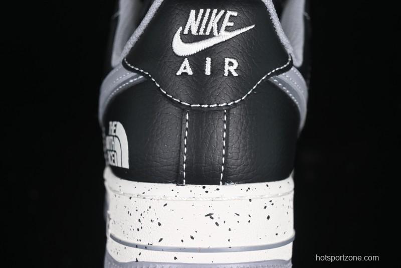 Nike Air Force 1 '07 Low The North Face Collaboration Black Grey Double Swoosh Casual Sneakers - DM6688-020