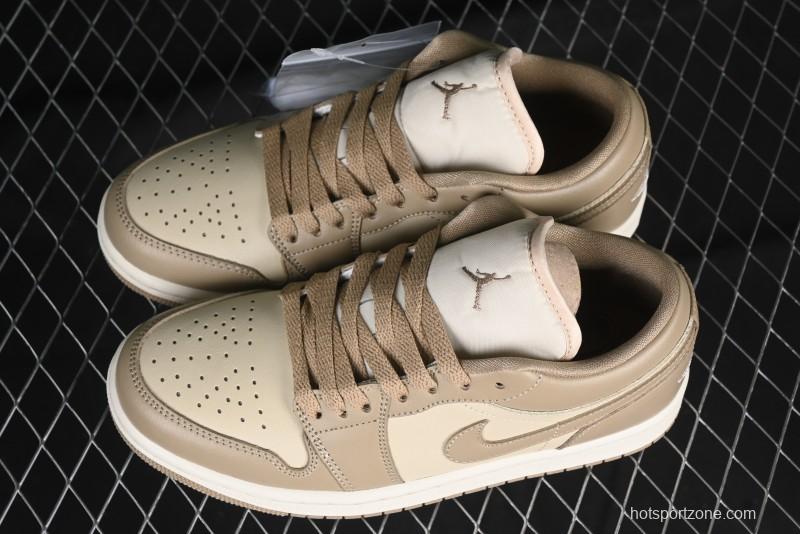 Nike Air Jordan 1 Low AJ1 Wheat Color Low-Top Casual Sneakers - DC0774-203