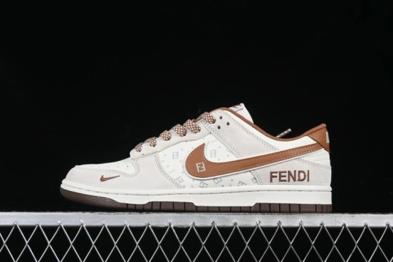 Nike SB Dunk Low Fendi Collaboration Anniversary High-End Custom Low-Top Casual Skate Shoes - DJ2024-057
