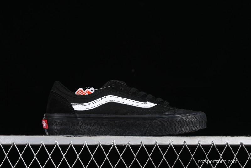 Vans Style 36 SF All Black Skate Shoes with Killer Whale Half-Toe Cap Design - VN0A3MVLB8C