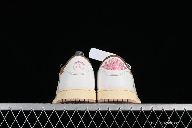 Nike Travis Scott x Air Jordan 1 Low OG AJ1 Reverse Swoosh Sneakers - DM7866-106