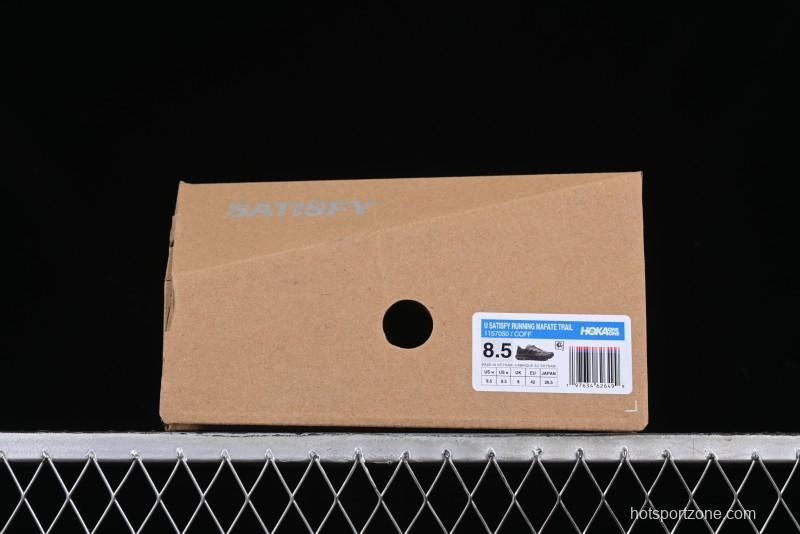 HOKA ONE ONE Satisfy Running Mafate Trail Low-Cut Cushioned Outdoor Hiking Shoes - 1157050 COFF