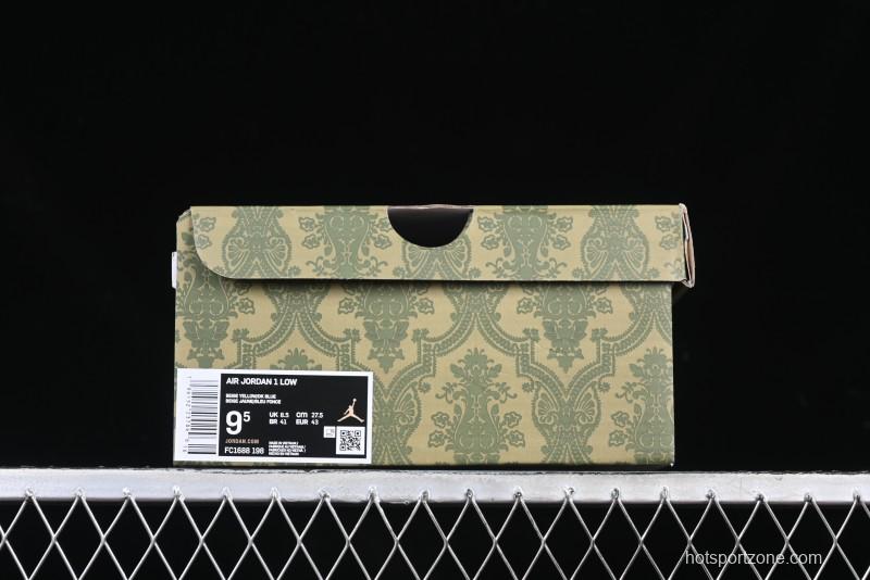 Nike Air Jordan 1 Low AJ1 Gucci Collaboration Beige Blue Swoosh Retro Basketball Shoes - FC1688-198