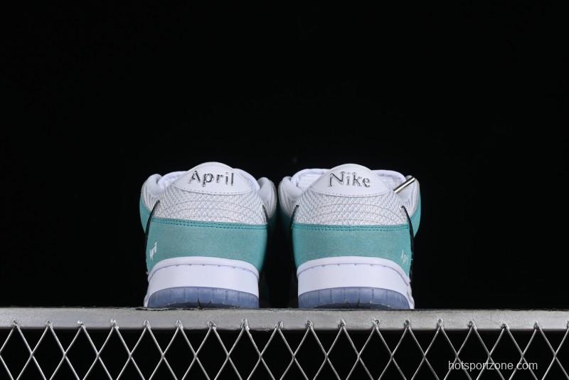 Nike April Skateboards SB Dunk Low Collaboration Frozen Rose SB Shattered Backboard Casual Skate Shoes - FD2562-400