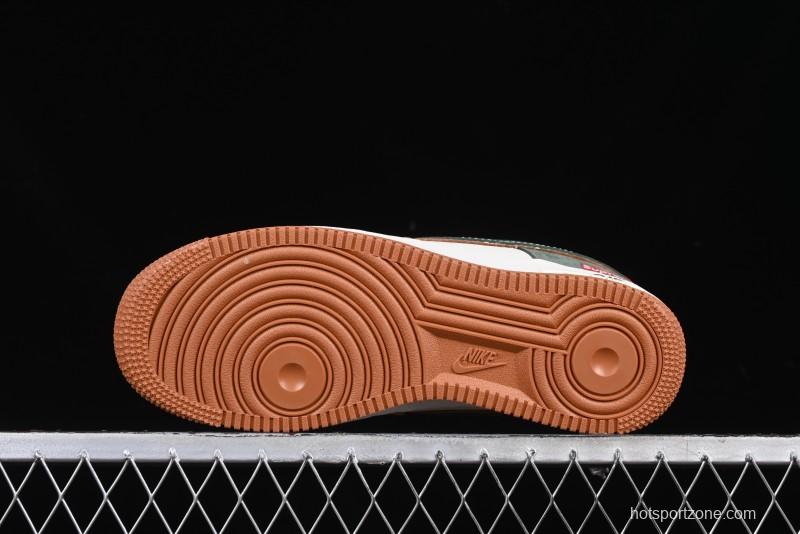 Nike Air Force 1 '07 Low Supreme Year of the Snake Limited Edition Green Brown Double Swoosh Casual Sneakers - DM6688-025