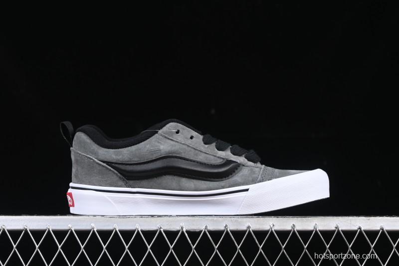 Vans Knu Skool Low-Top Retro Casual Vulcanized Sneakers in Grey Black - VN0009QCBDS