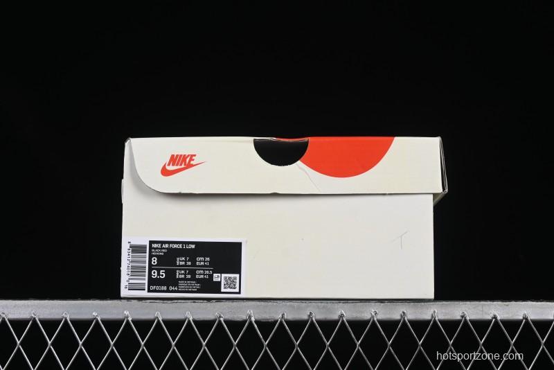 Nike Air Force 1'07 Low Stussy Collaboration Passion Orange Low-Top Casual Sneakers - DF0188-044