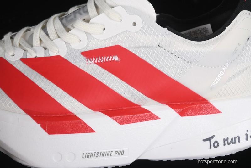 Adidas Lightstrike Pro Running Shoes - White/Red with Inspirational Design