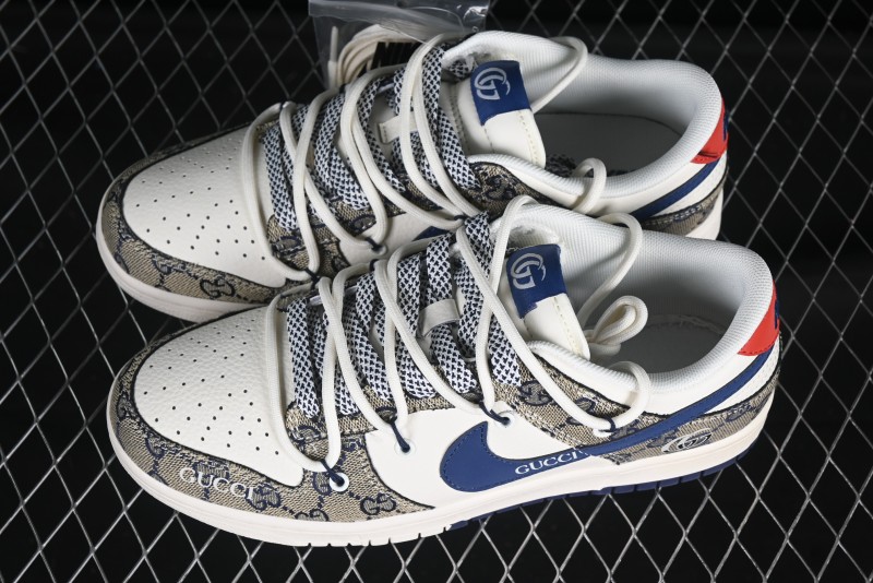 Gucci x Nike Dunk Low Designer Collaboration Sneakers - Premium Monogram Design