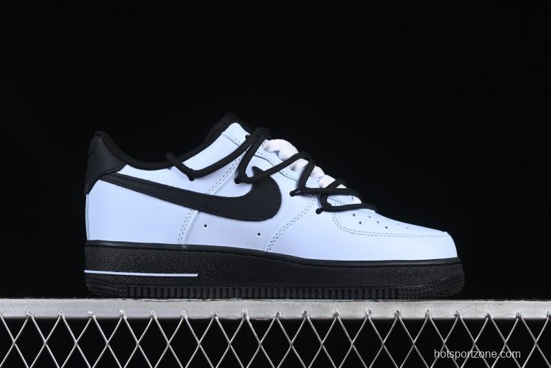 Custom "I Love U" Black & White Sneakers - Sleek Barcode Design