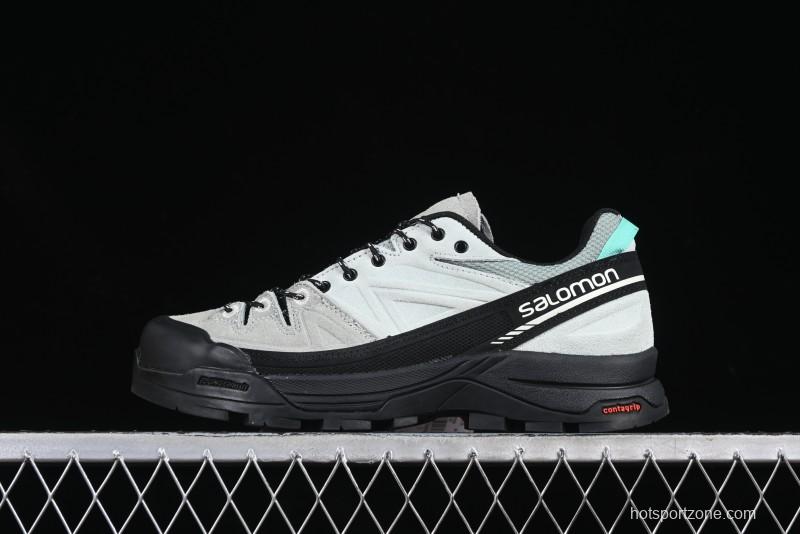 Salomon x Contragrip All-Terrain Hiking Shoes - Lightweight Gray with Black & Teal Accents