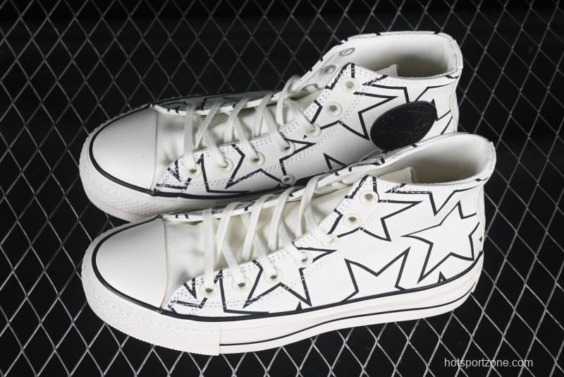 Converse Chuck 70 High Top Sneakers with Star Patch and Thick Sole - 581672C