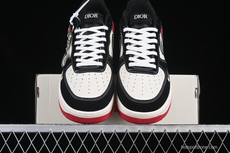 Nike Air Force 1'07 Low Dior Collaboration Red Black Zebra Print Casual Sneakers - KK1988-066
