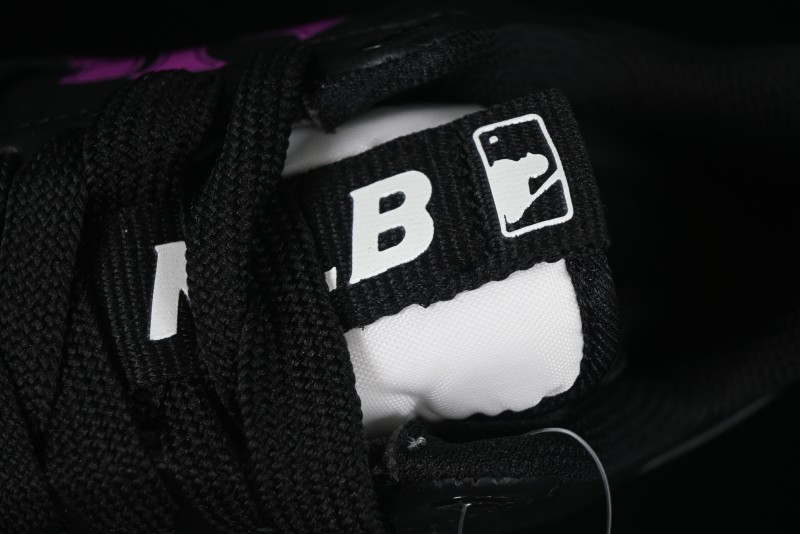 NY Yankees Black Leather Sneakers with Bold Pink Logo