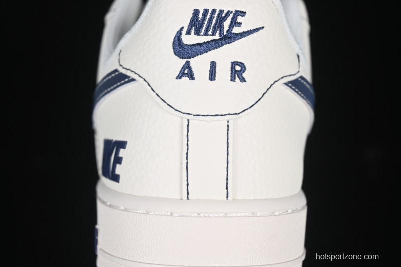 Nike Air Force 1 'Wave Swoosh' Edition – White & Navy**