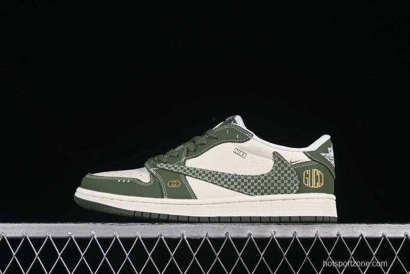 Nike Air Jordan 1 Low OG SP Travis Scott x Fragment Design Retro Green Casual Sneakers - LD2025-002