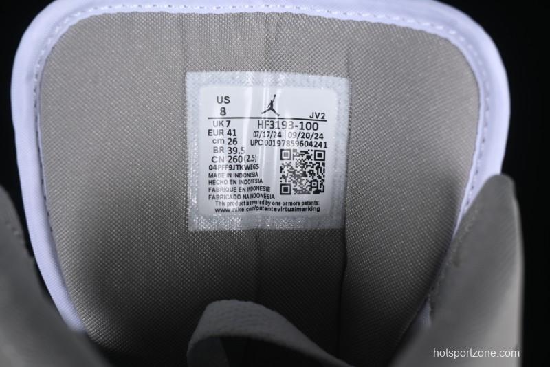 Nike Air Jordan 1 Mid AJ1 White Grey Mid Top Casual Sneakers - HF3193-100