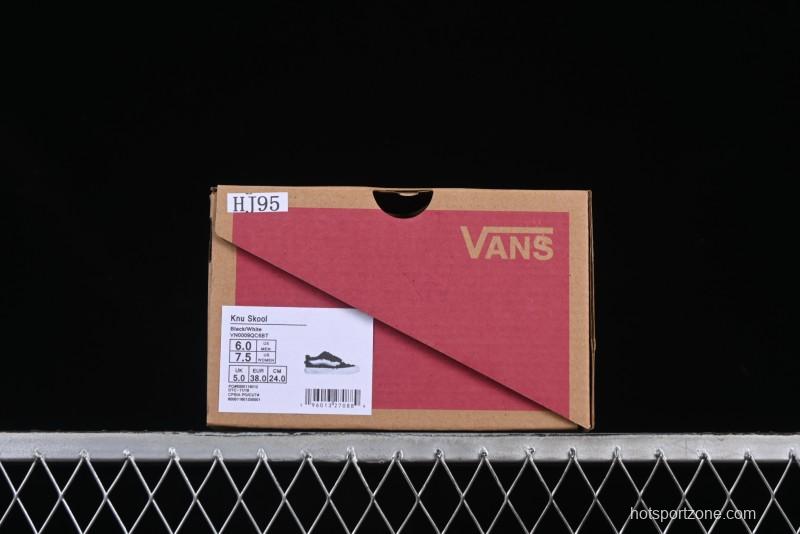 Vans Old Skool Distressed Black Canvas Sneakers with Orange Accents