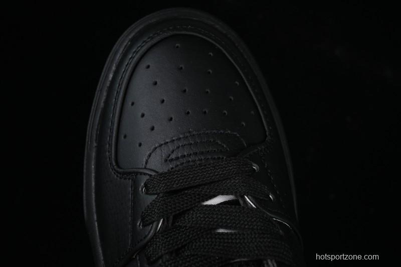 NY Yankees Black Leather Sneakers with Bold Blue Logo
