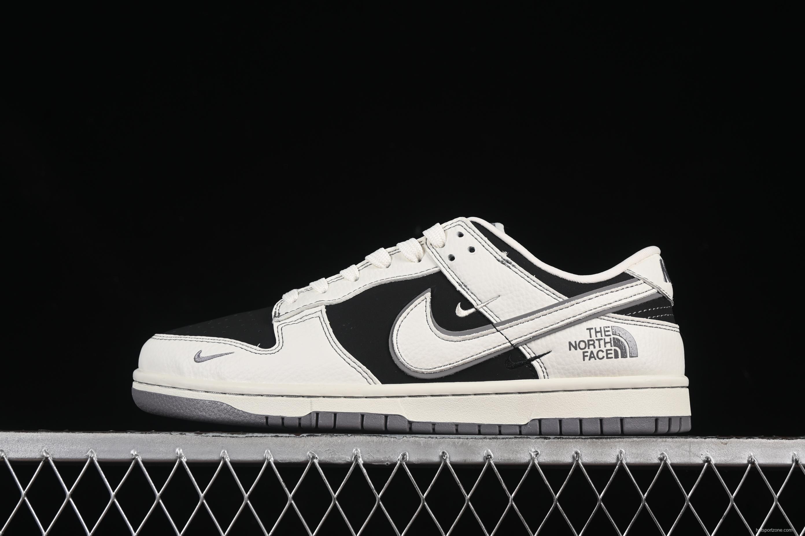 Nike SB Dunk Low The North Face Collaboration Cream Black Grey Anniversary Custom Low-Top Skate Shoes - SC9207-404