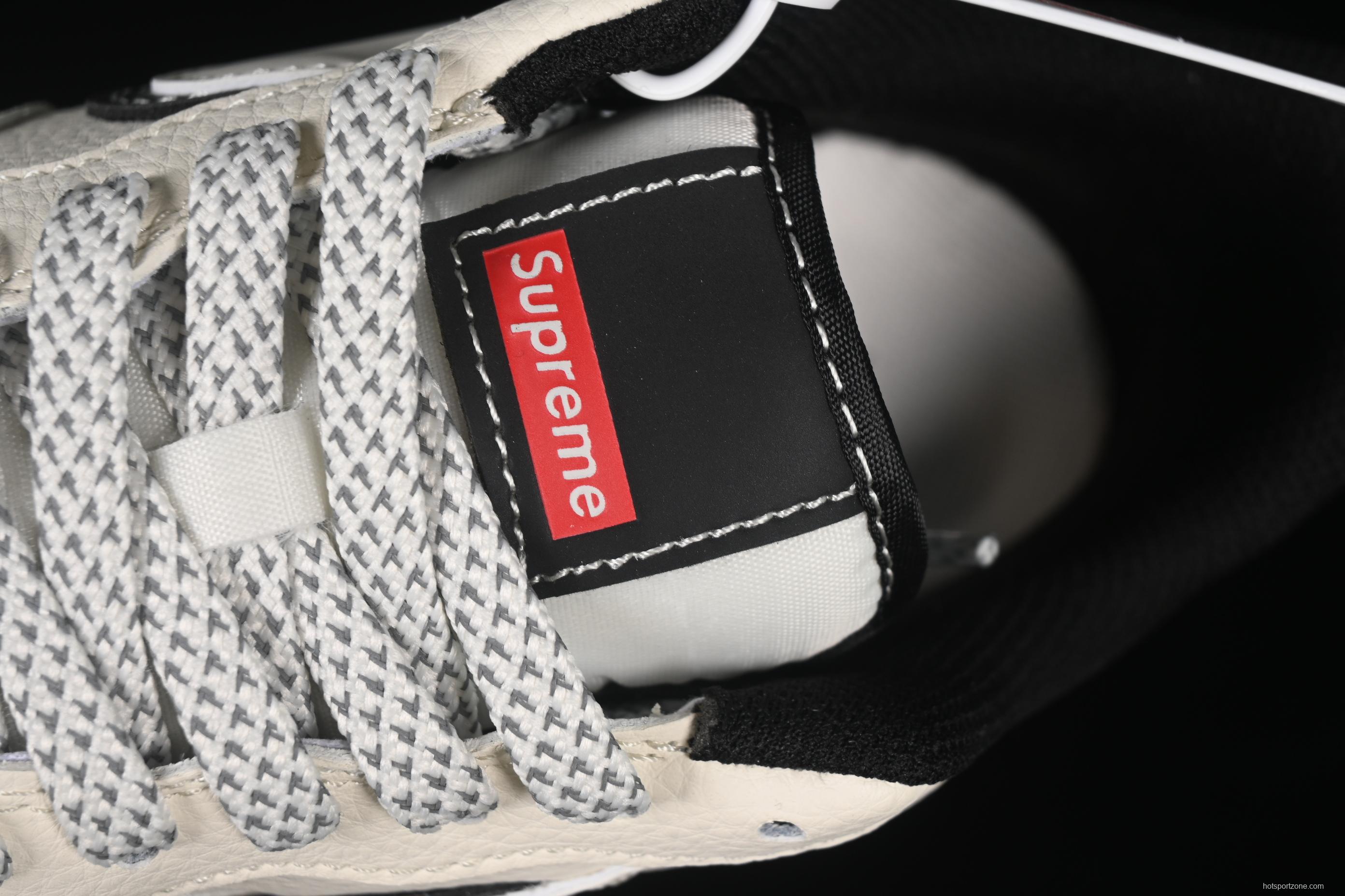 Nike Air Force 1 '07 Low Supreme Collaboration White Black Double Swoosh Casual Sneakers - XS1958-545