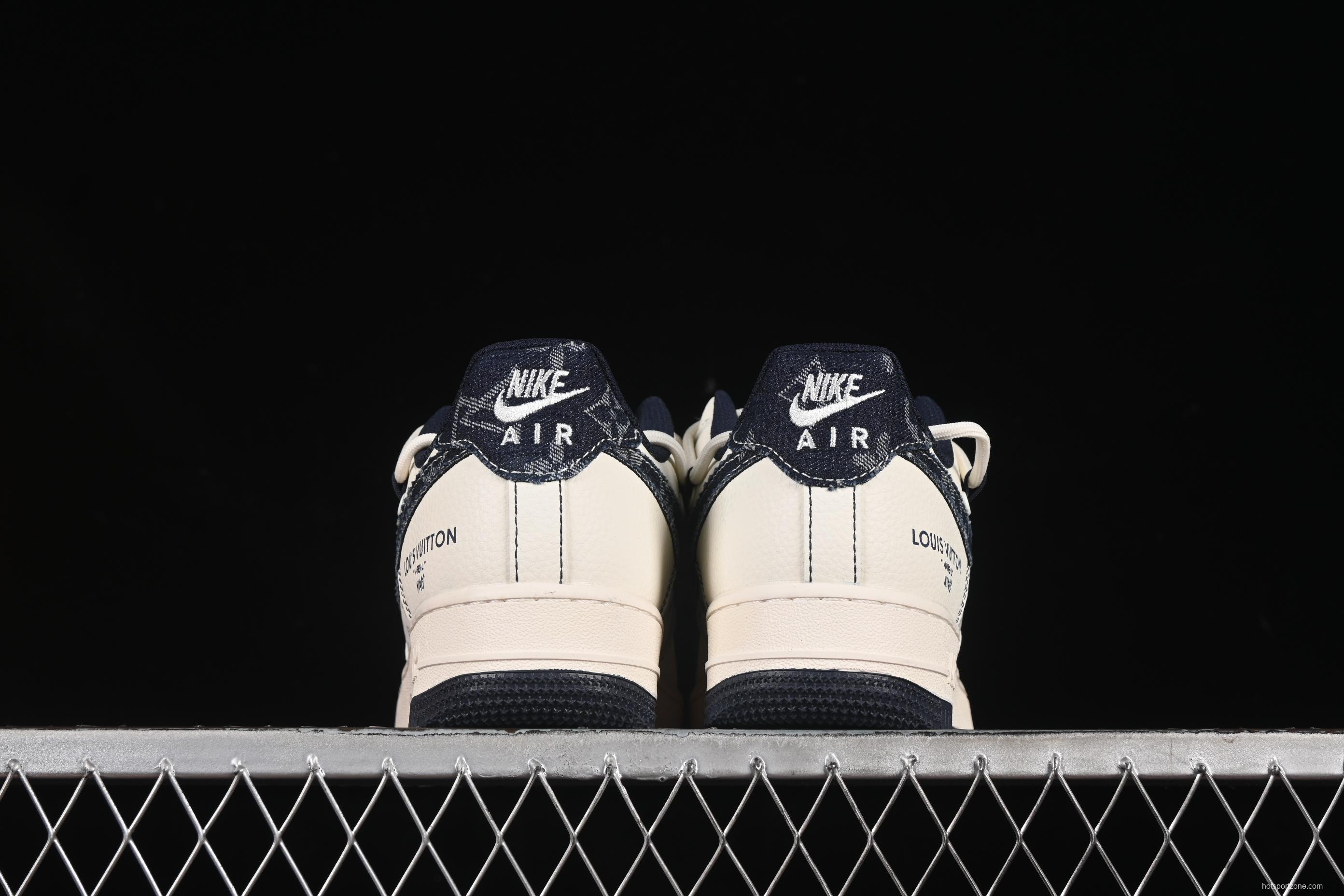 Nike Air Force 1 '07 Low LV Collaboration Black Denim Hook Drawstring Casual Sneakers - DM6868-060