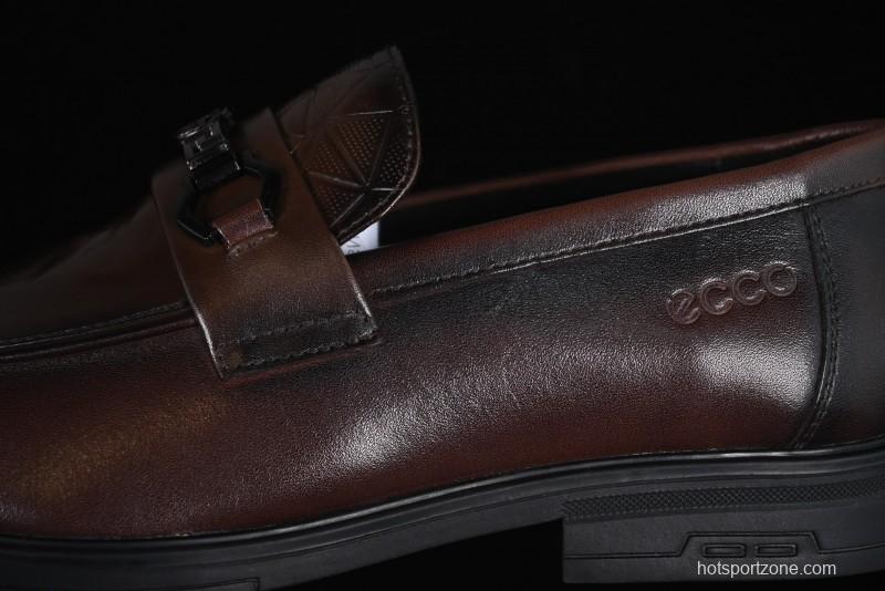 ECCO London Collection Slip-On Business Men's Leather Shoes with Wide Toe Design and Innovative Sole - 61160801002