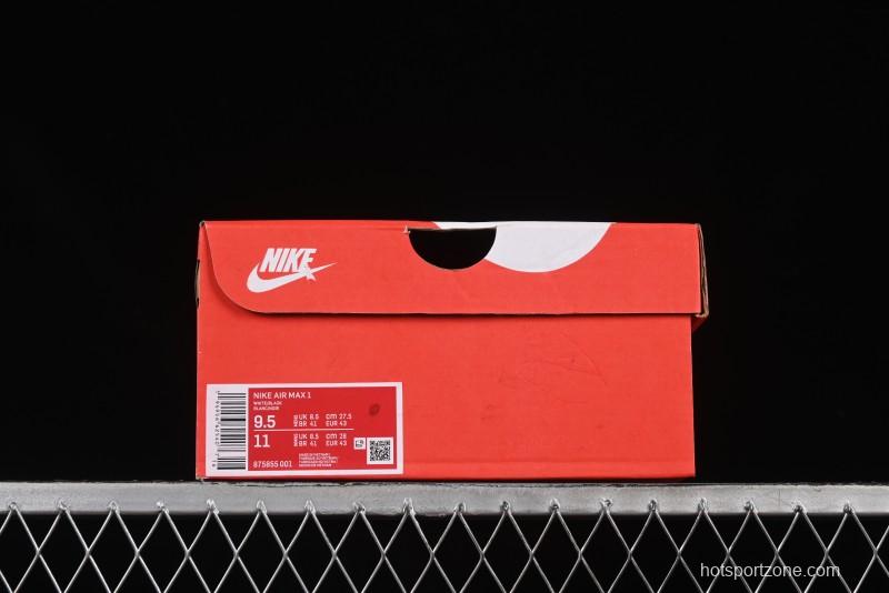 Nike Air Max 1 Retro Running Shoes with Half-Sole Air Cushion - 875855-001