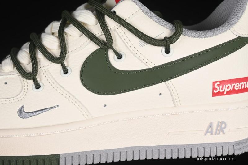 Nike Air Force 1'07 Low Supreme Collaboration Dual-Tone Grey Green Lace-Up Casual Sneakers - DM6868-070