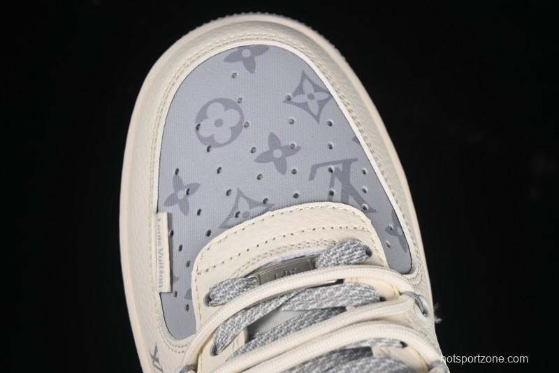 Nike Air Force 1'07 Low LV Collaboration Grey Print Drawstring Casual Sneakers - DM6868-062