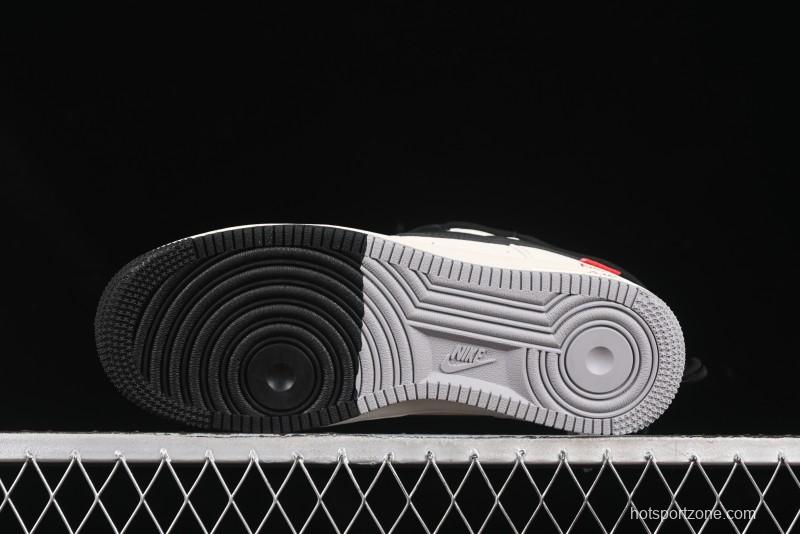 Nike Air Force 1 '07 Low Supreme Collaboration Dual-Tone Grey Black Drawstring Casual Sneakers - DM6868-069