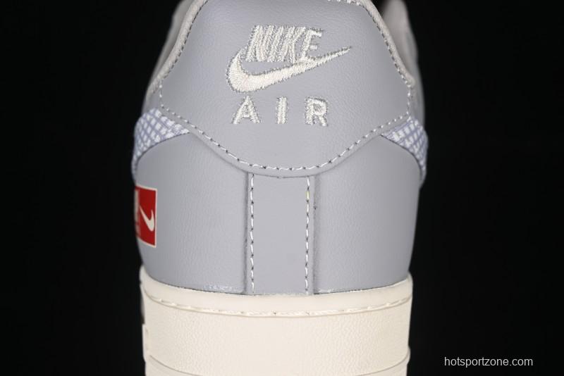Nike Air Force 1 '07 Low Supreme Collaboration Light Grey Gum Casual Sneakers - KK1988-075