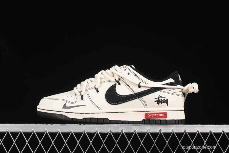 Nike SB Dunk Low Stussy x Supreme Anniversary Custom Low-Top Skate Shoes - YX5066-277