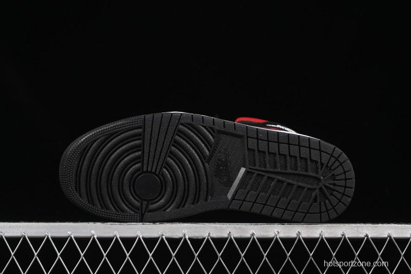 Nike Air Jordan 1 Mid AJ1 Black Red Mid-Top Casual Sneakers - DQ8426-067