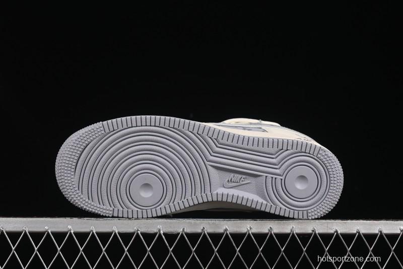 Nike Air Force 1'07 Low LV Collaboration Grey Print Drawstring Casual Sneakers - DM6868-062