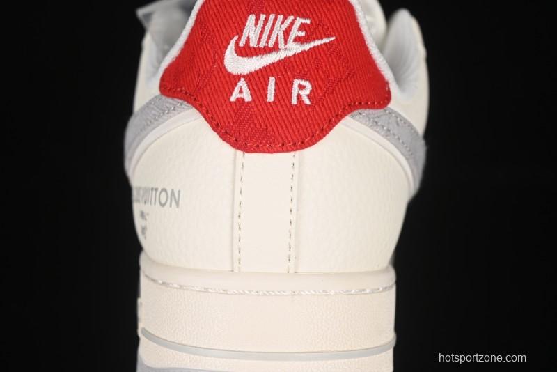 Nike Air Force 1 '07 Low LV Collaboration Grey Denim Swoosh Casual Sneakers - XX3168-135