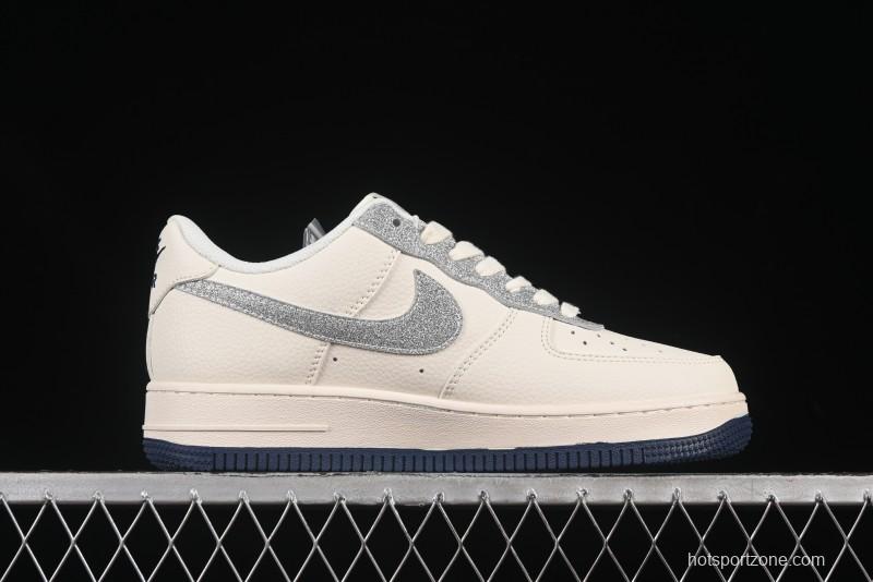 Nike Air Force 1 '07 Low Gucci Collaboration Silver Swoosh Casual Sneakers - XS1958-546