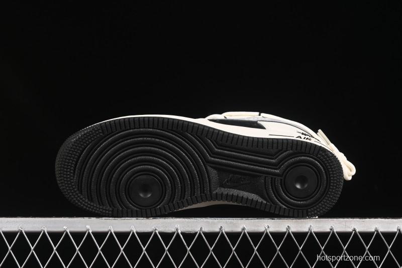 Nike Air Force 1 '07 Low Stussy Collaboration Black Diamond Lace-Up Casual Sneakers - DM6868-073