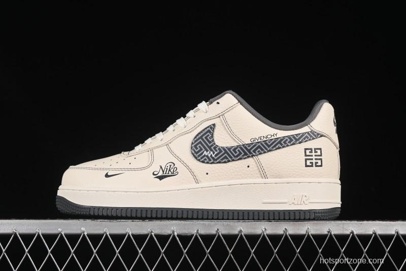 Nike Air Force 1 '07 Low Givenchy Collaboration Pattern Beige Grey Casual Sneakers - DF0188-057