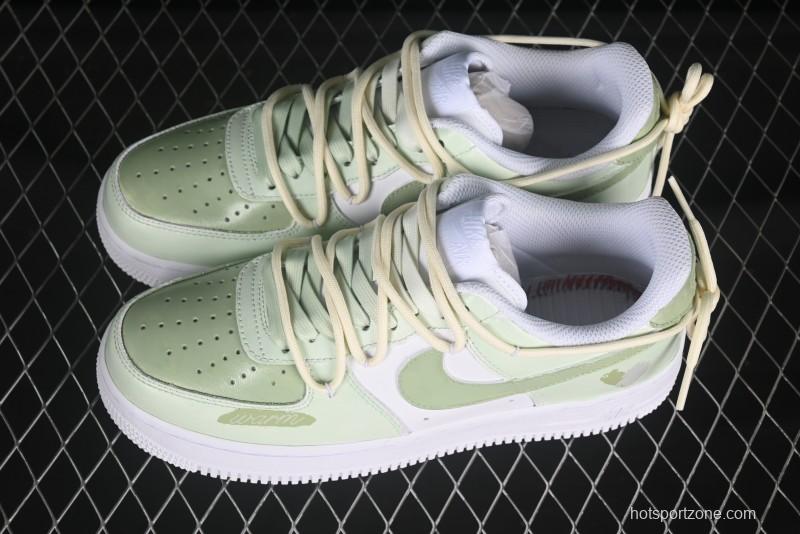 Nike Air Force 1'07 Low "Green Love" 520 Limited Edition Casual Sneakers with Small Green Heart Design - DH2920-111