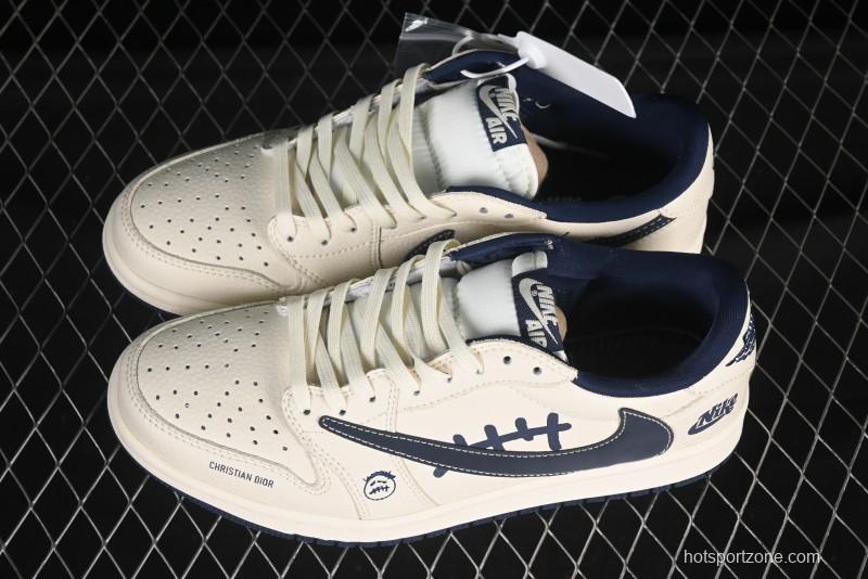 Nike Travis Scott x Fragment Design x Air Jordan 1 Low OG SP AJ1 Collaboration Sneakers - LD2025-009