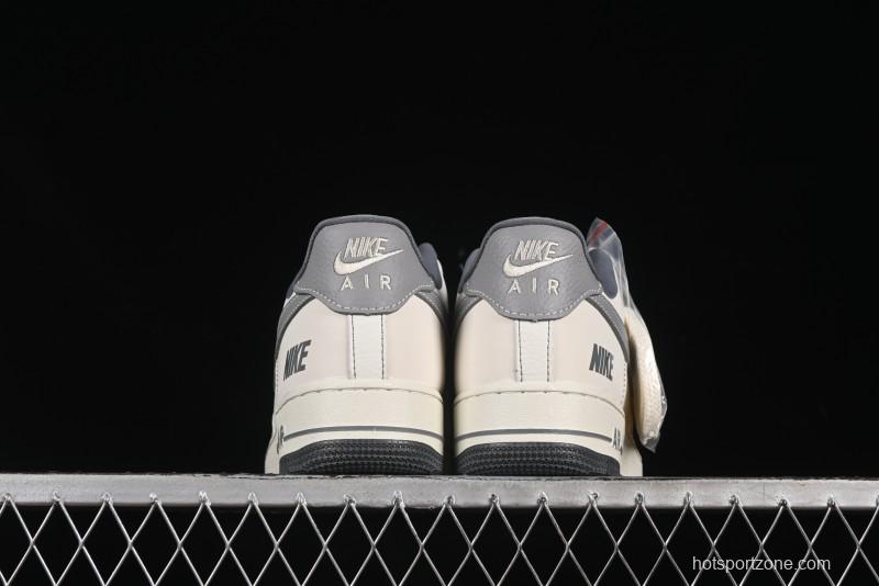Nike Air Force 1 '07 Low Casual Sneakers in Cream Grey with Full-Length Air Cushion - SC9207-534