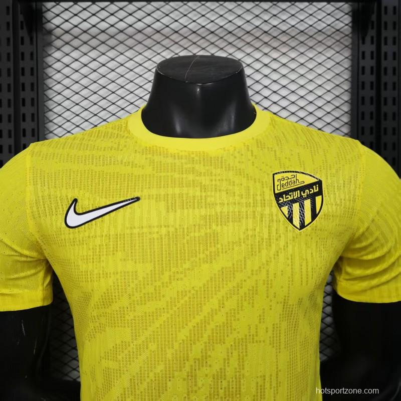 Player Version 25/26 Al-Ittihad Jeddah Yellow with Vertical Stripe Pattern Jersey