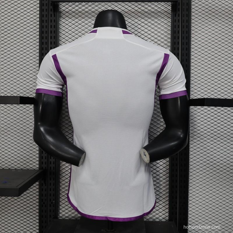 Player Version 2025 Algeria White with Purple Honeycomb Pattern Jersey